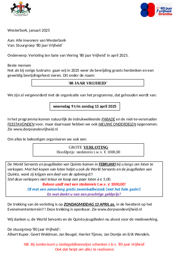 Huis aan huis verlotingsbrief